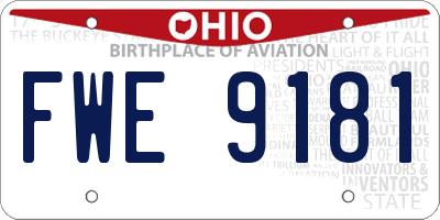 OH license plate FWE9181