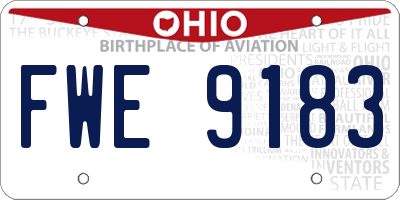 OH license plate FWE9183