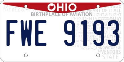 OH license plate FWE9193