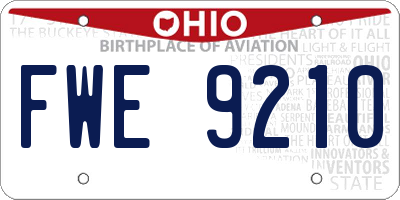 OH license plate FWE9210