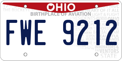 OH license plate FWE9212
