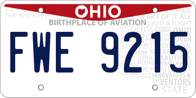 OH license plate FWE9215