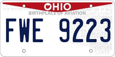 OH license plate FWE9223
