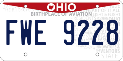 OH license plate FWE9228
