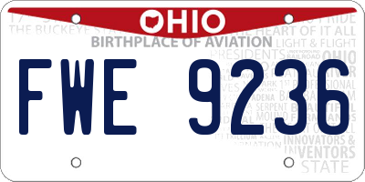 OH license plate FWE9236