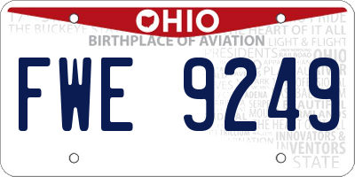 OH license plate FWE9249