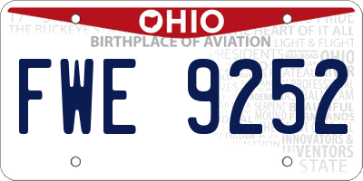 OH license plate FWE9252