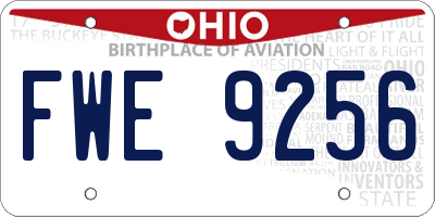 OH license plate FWE9256