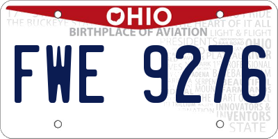 OH license plate FWE9276