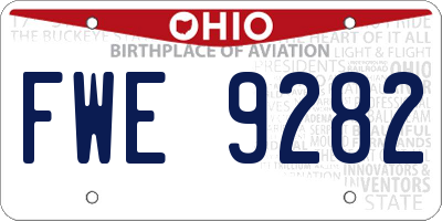 OH license plate FWE9282