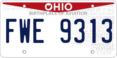OH license plate FWE9313