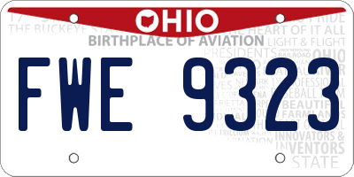 OH license plate FWE9323