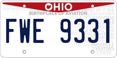 OH license plate FWE9331