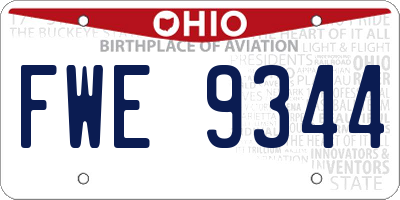 OH license plate FWE9344