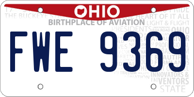 OH license plate FWE9369