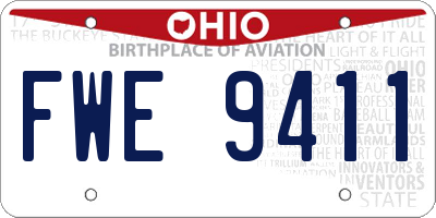 OH license plate FWE9411