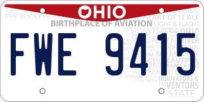 OH license plate FWE9415