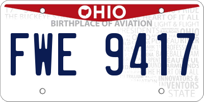 OH license plate FWE9417