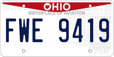 OH license plate FWE9419