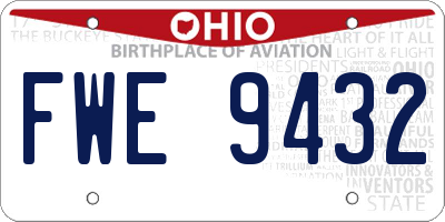 OH license plate FWE9432
