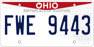 OH license plate FWE9443