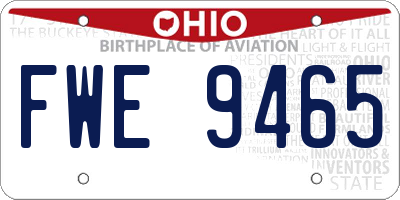 OH license plate FWE9465