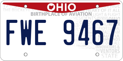 OH license plate FWE9467
