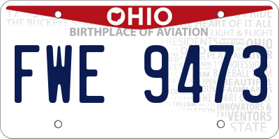 OH license plate FWE9473