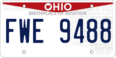 OH license plate FWE9488