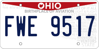 OH license plate FWE9517