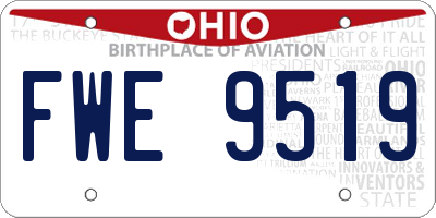 OH license plate FWE9519