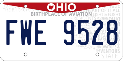 OH license plate FWE9528
