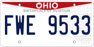 OH license plate FWE9533