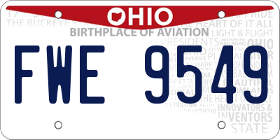 OH license plate FWE9549