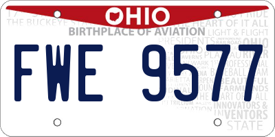 OH license plate FWE9577
