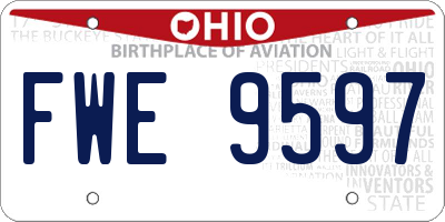 OH license plate FWE9597