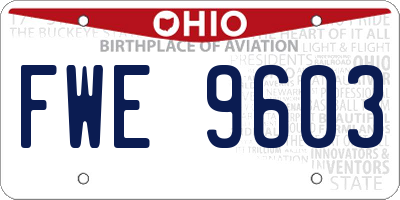 OH license plate FWE9603