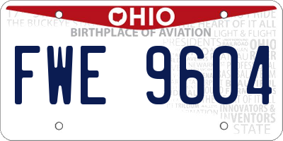 OH license plate FWE9604