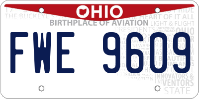 OH license plate FWE9609