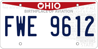 OH license plate FWE9612