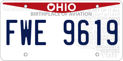 OH license plate FWE9619