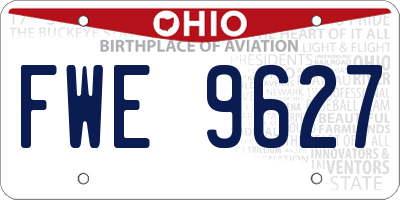 OH license plate FWE9627