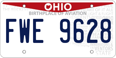 OH license plate FWE9628