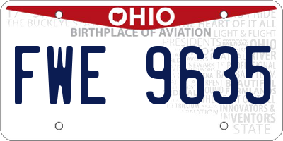 OH license plate FWE9635