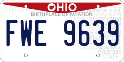 OH license plate FWE9639