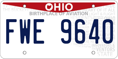 OH license plate FWE9640