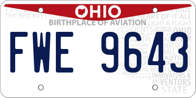 OH license plate FWE9643