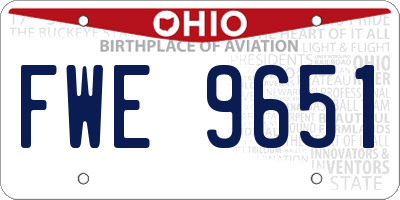 OH license plate FWE9651
