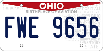 OH license plate FWE9656