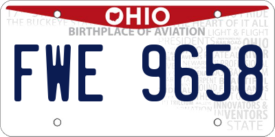 OH license plate FWE9658